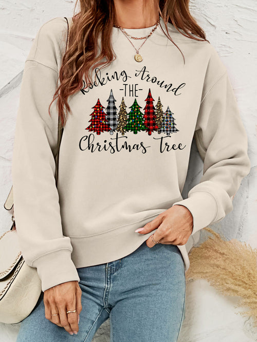 Christmas Tree Letter Graphic Sweatshirt