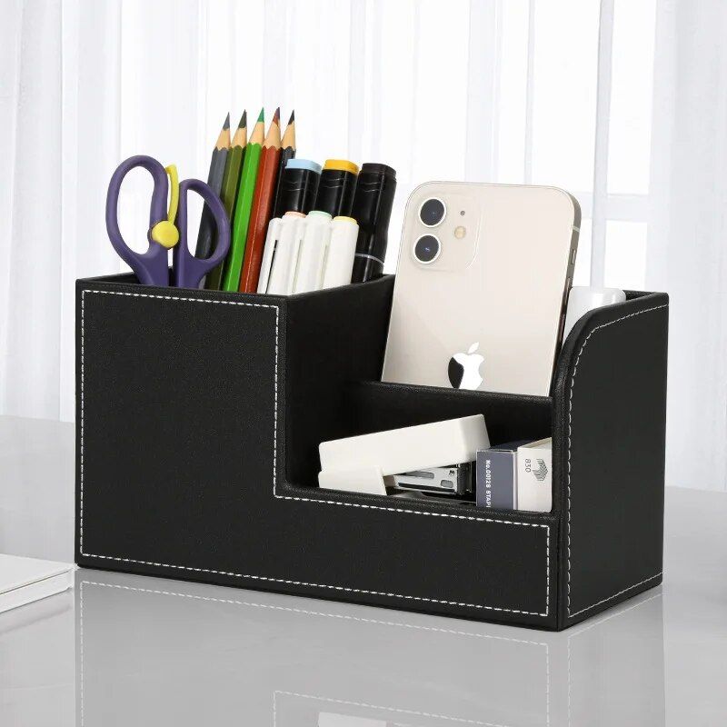 Multi-Functional Leather PU Desk Organizer