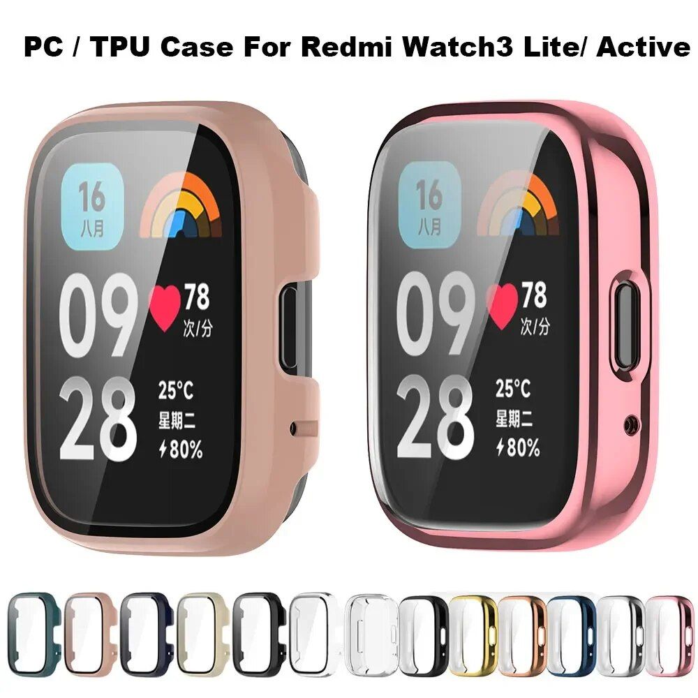 Shockproof Full Screen Protective Case for Redmi Watch3 Lite/Active with Film