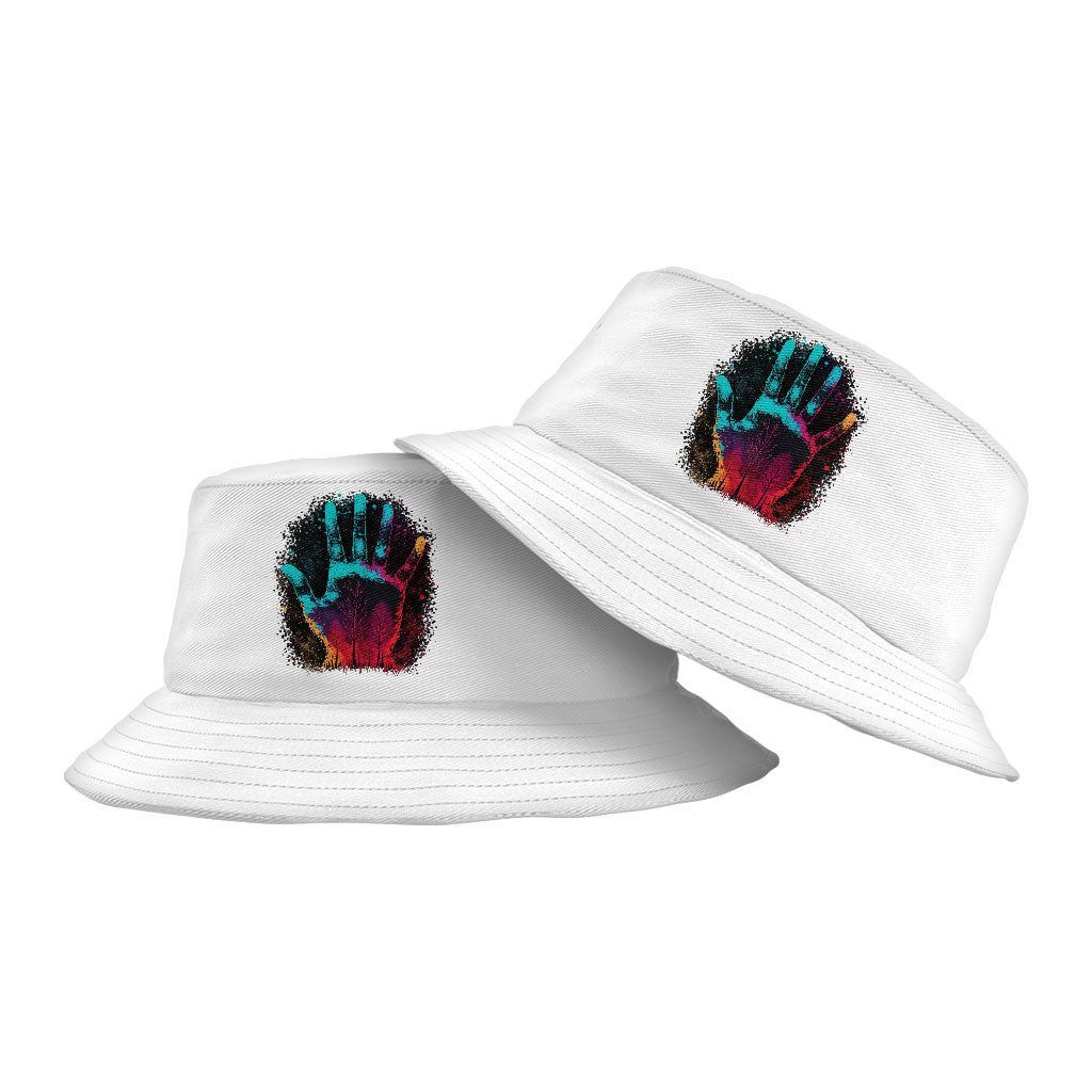 Hand Print Bucket Hat - Neon Hat - Cool Bucket Hat