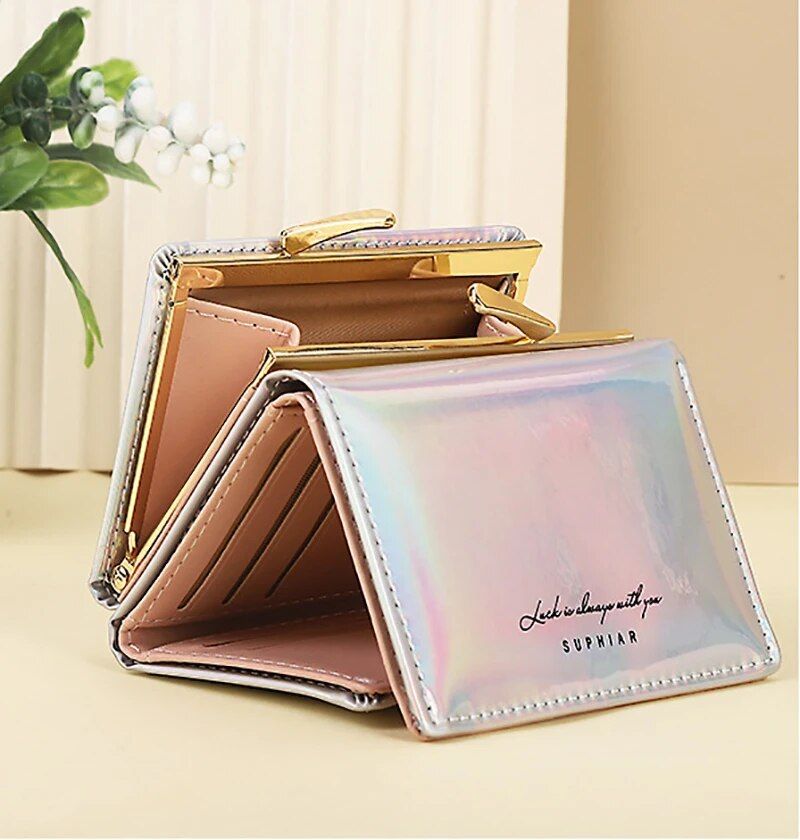 Chic Short Ladies' Wallet in PU Leather