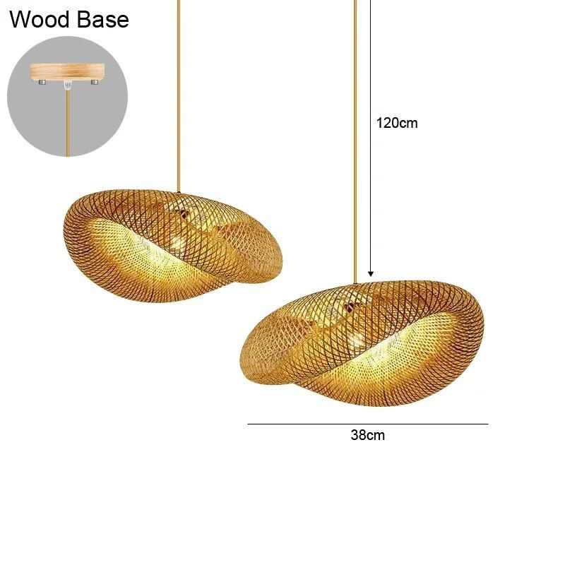 Elegant Bamboo Hand-Woven LED Pendant Light