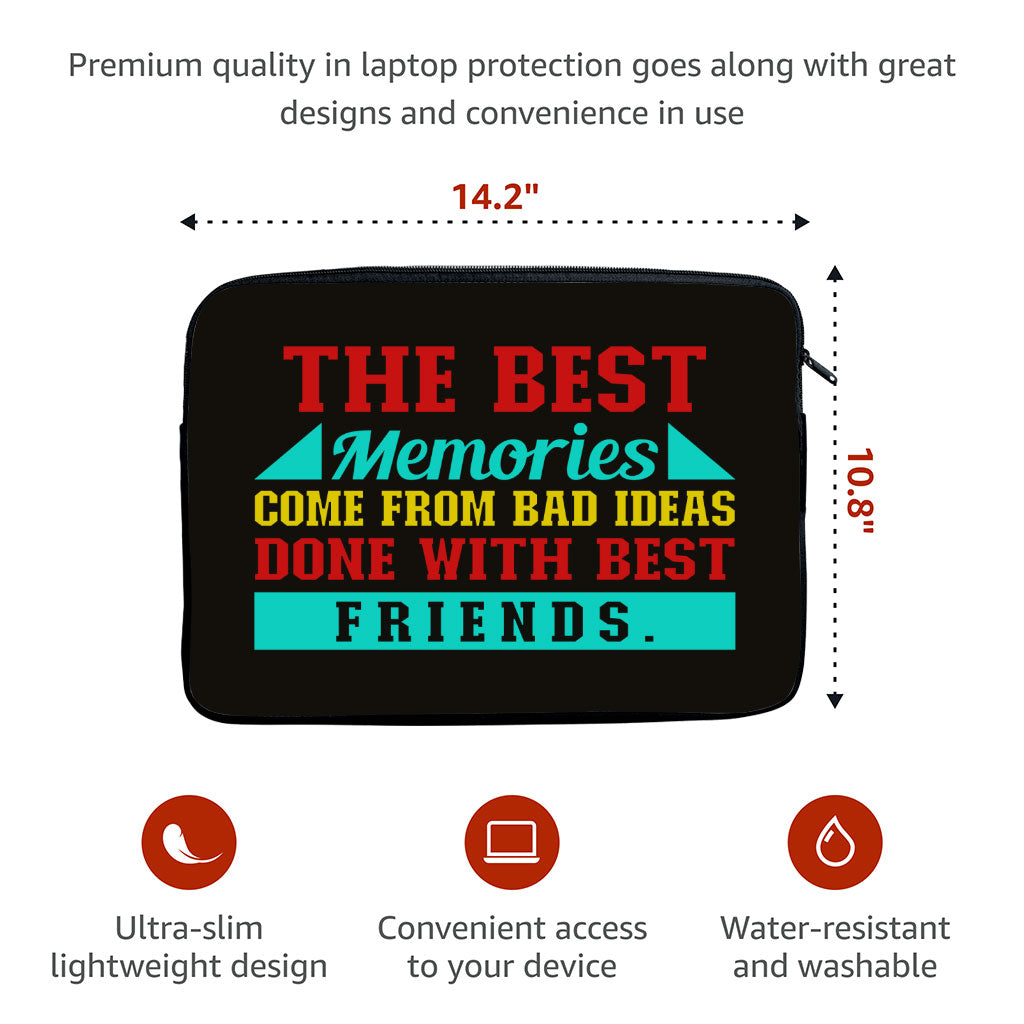 Best Friend Quotes MacBook Pro 14" Sleeve - Funny Design Laptop Sleeve - Graphic MacBook Sleeve