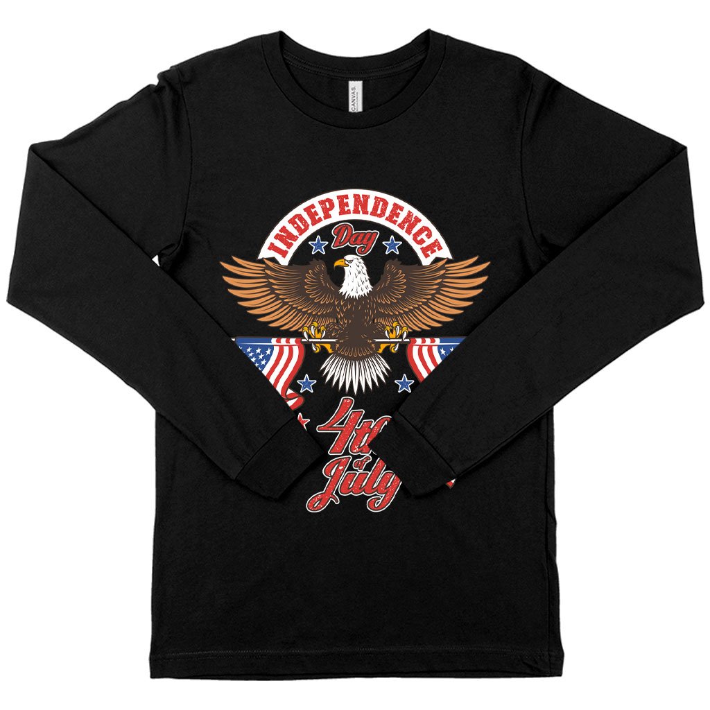 Independence Day 4th of July Long Sleeve T-Shirt - Independence Day T-Shirts - Patriotic USA T-Shirt