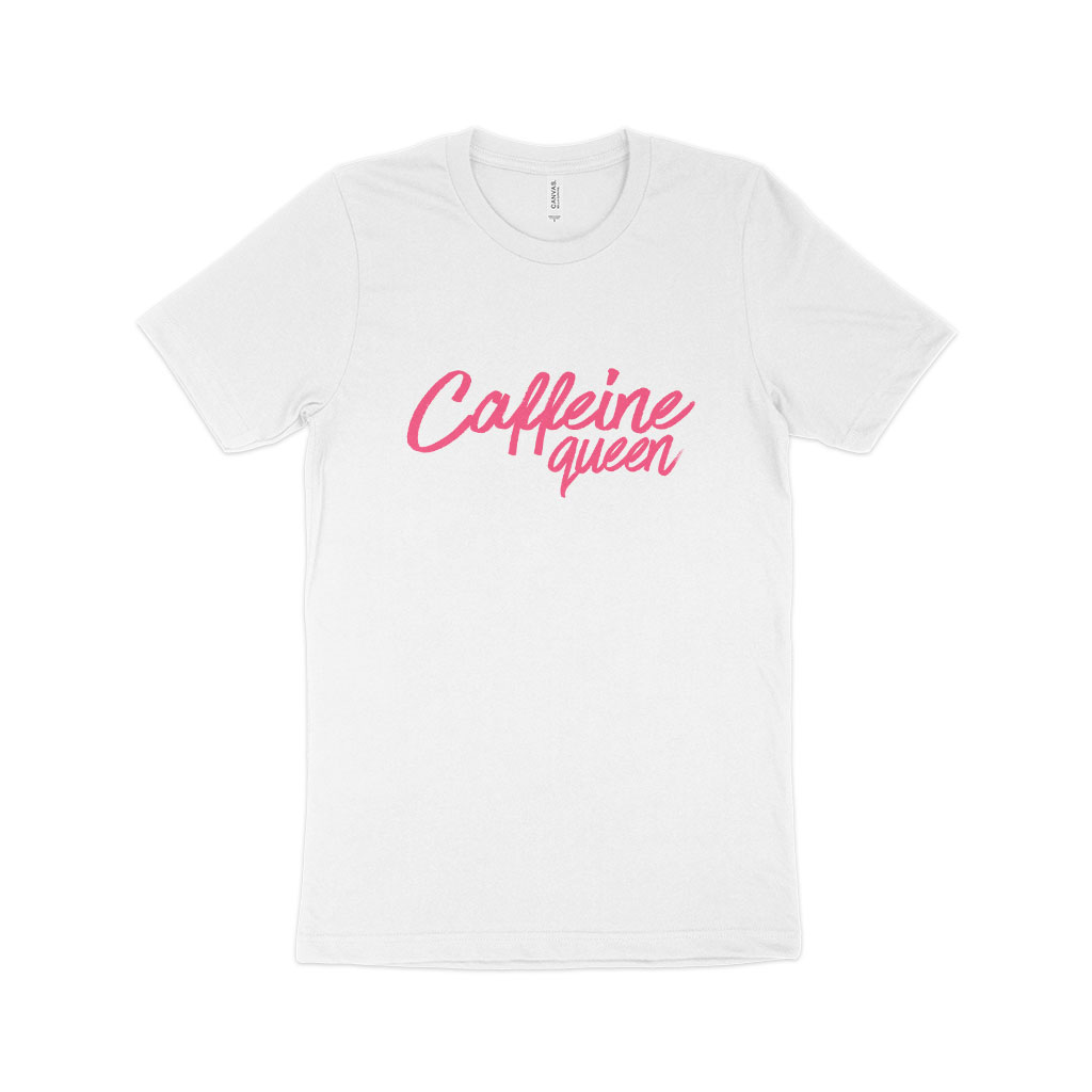 Caffeine Queen Women’s Jersey T-Shirt Made in USA