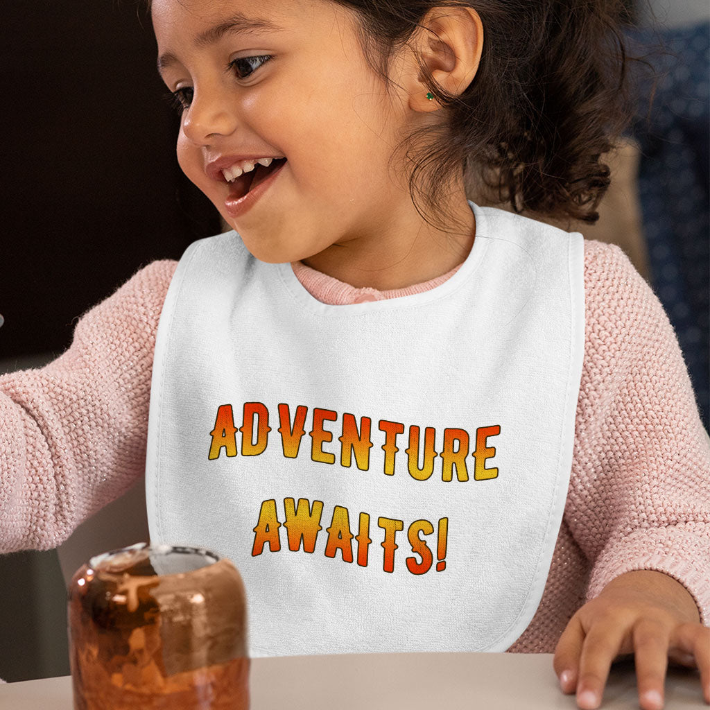 Adventure Awaits Baby Bibs - Best Design Baby Feeding Bibs - Cool Bibs for Eating