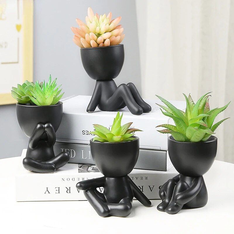 Charming Humanoid Ceramic Planter