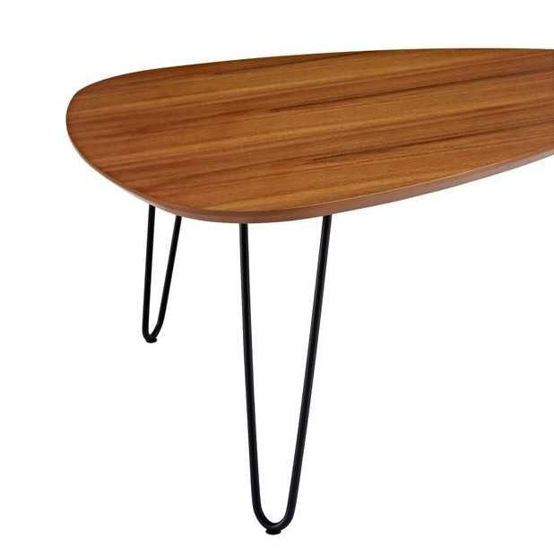 Bohemian Elegance Hairpin Leg Coffee Table, Walnut Finish