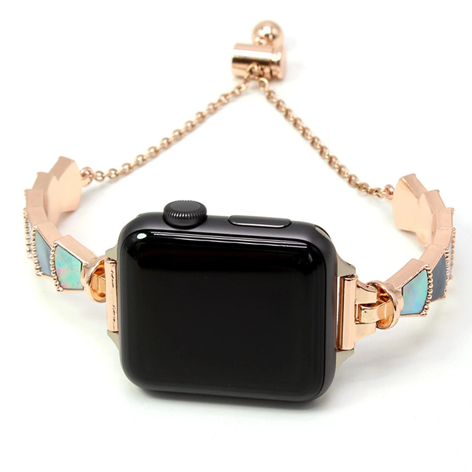 Luxury Metal Lady Wristband for Apple Watch - Elegant Women's Bracelet Strap