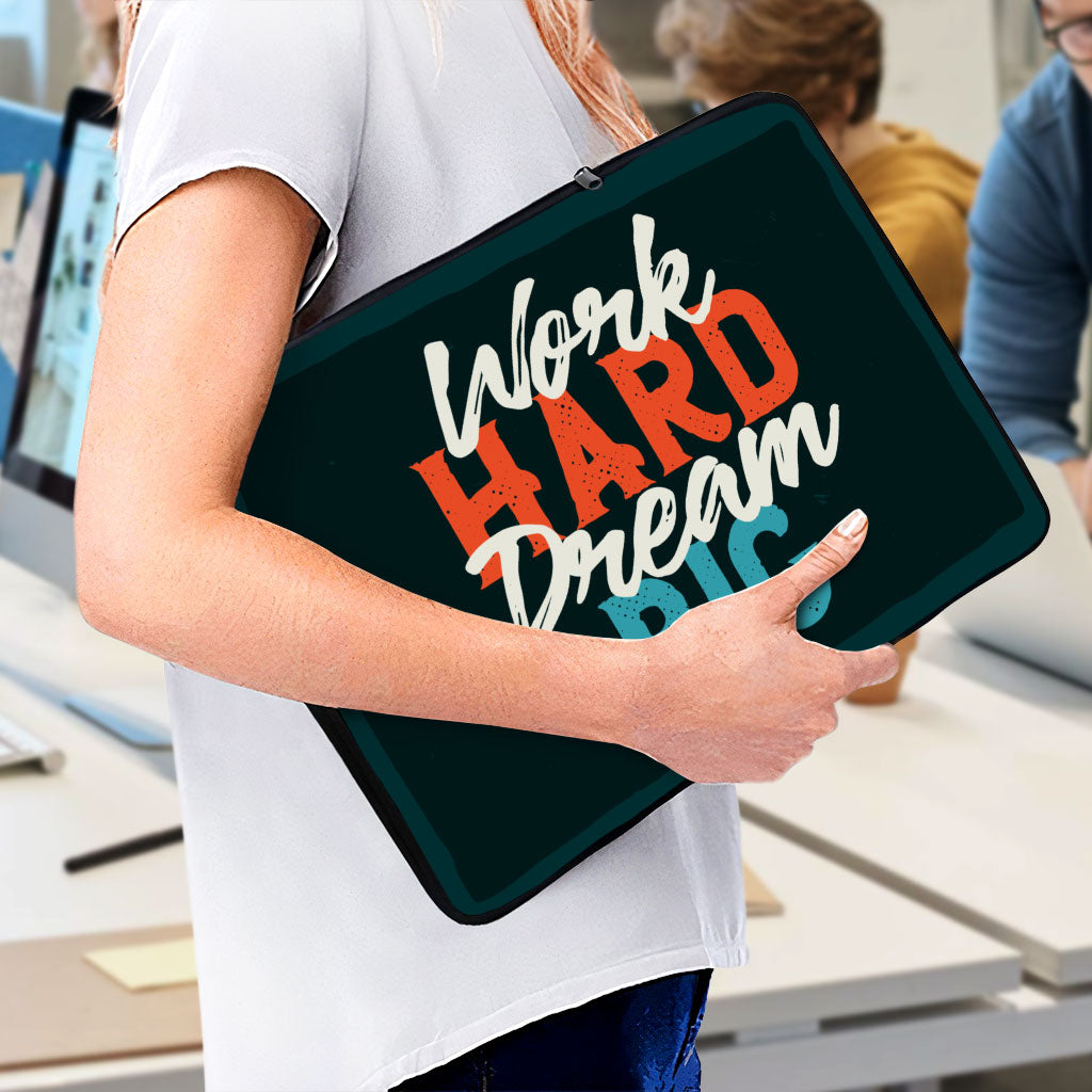 Work Hard Dream Big MacBook Pro 16" Two-Sided Sleeve - Motivational Laptop Sleeve - Cool MacBook Sleeve