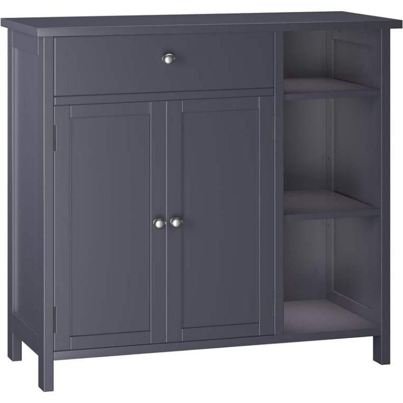 Freestanding Bathroom and Living Room Storage Cabinet with Adjustable Shelf and Drawer