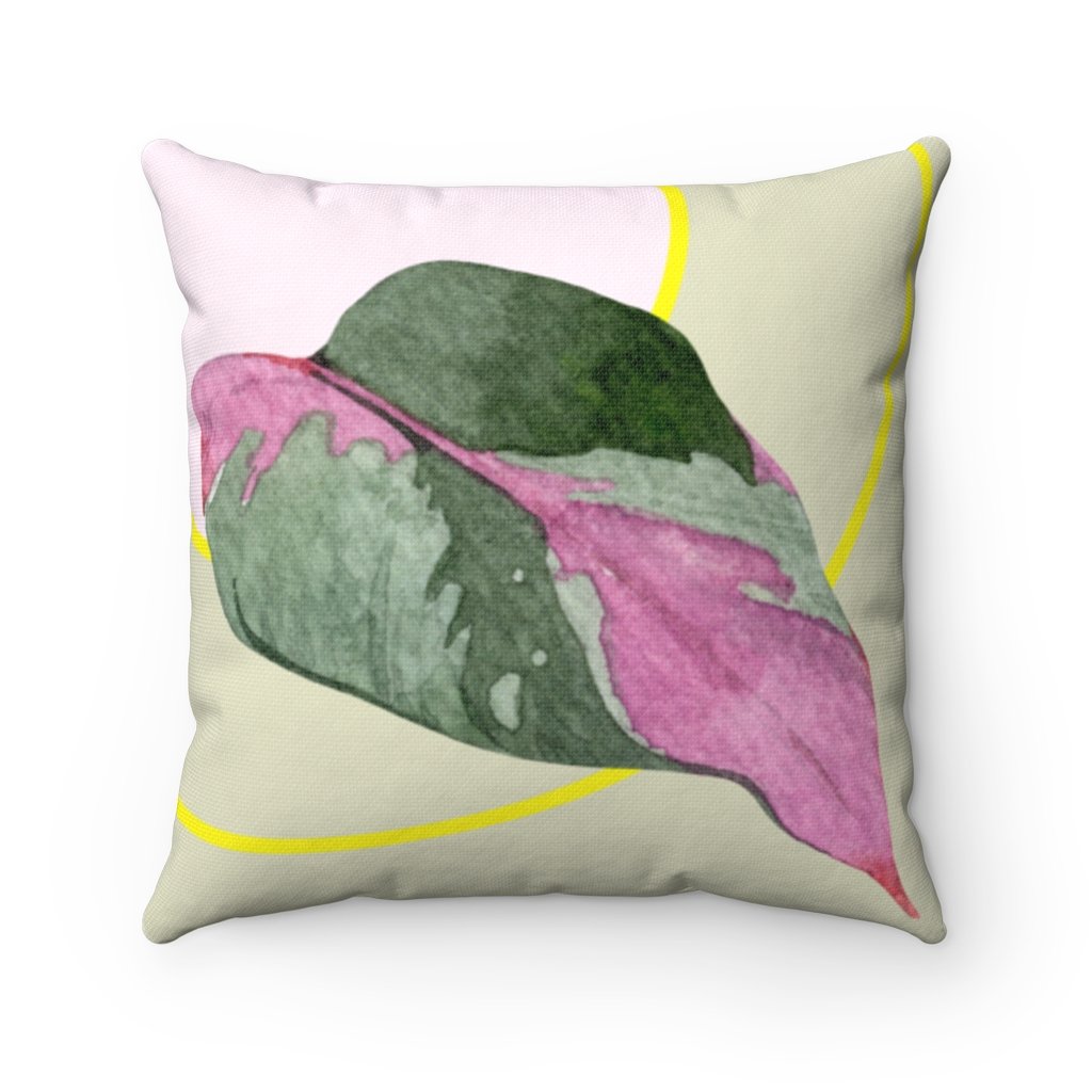 Leaf Square Pillow Home Decoration Accents - 4 Sizes | Yellow Pandora