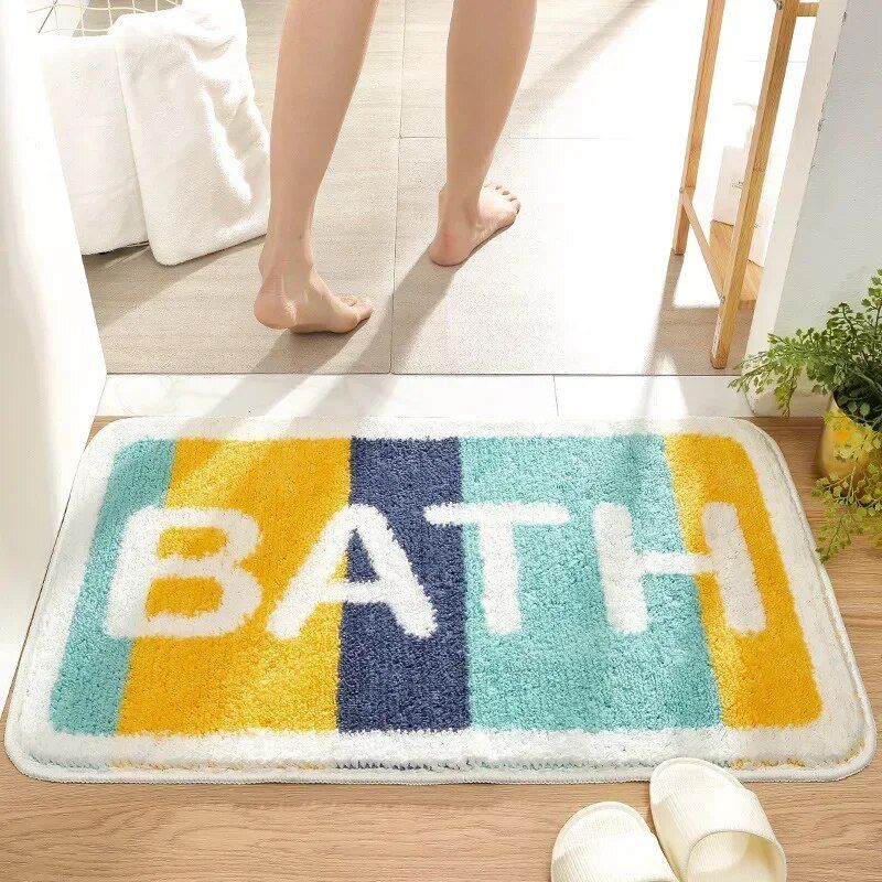 Elegant Geometric Non-Slip Absorbent Floor Mat for Home