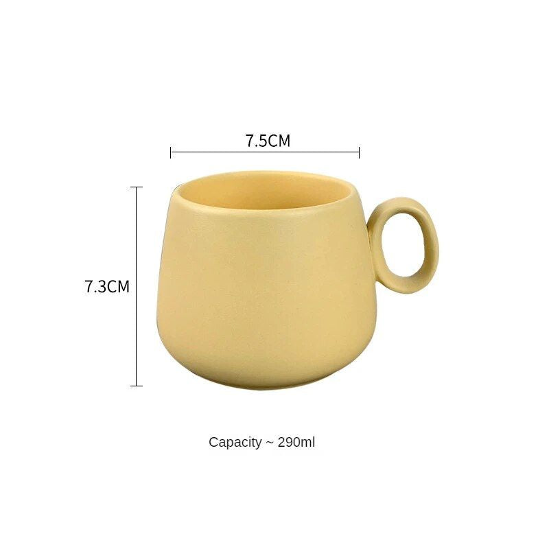 Colorful Porcelain Large Coffee Mugs - 290ML, Perfect for Hot Beverages