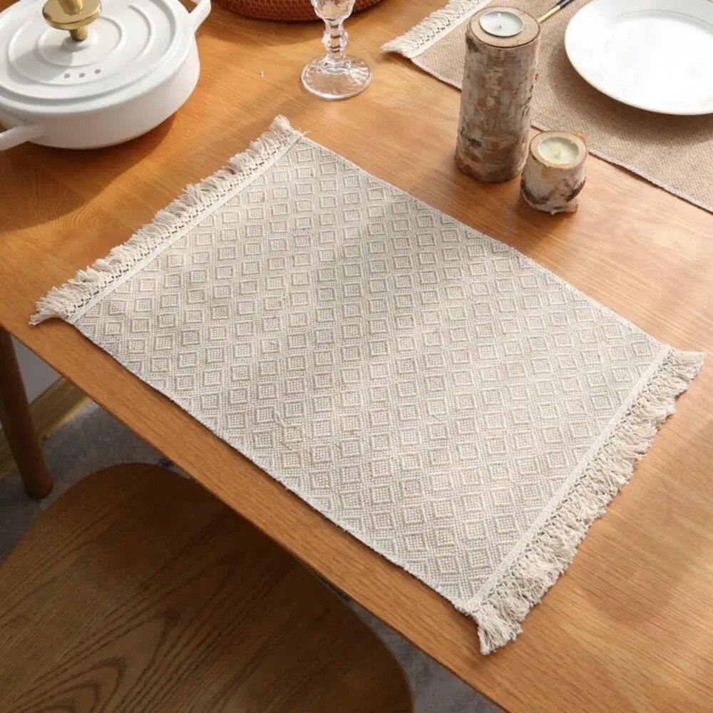 Simple Vintage Cotton Linen Placemats - Set the Perfect Table