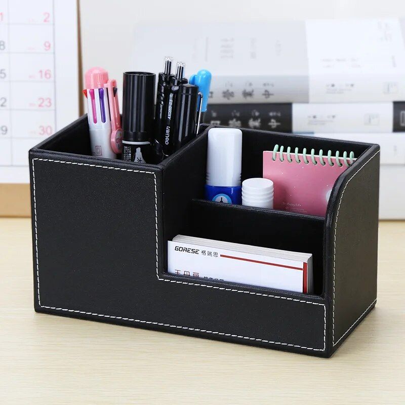 Multi-Functional Leather PU Desk Organizer