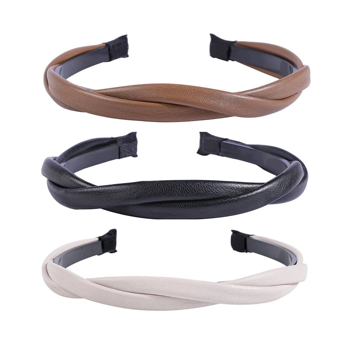 Elegant PU Leather Braided Headband