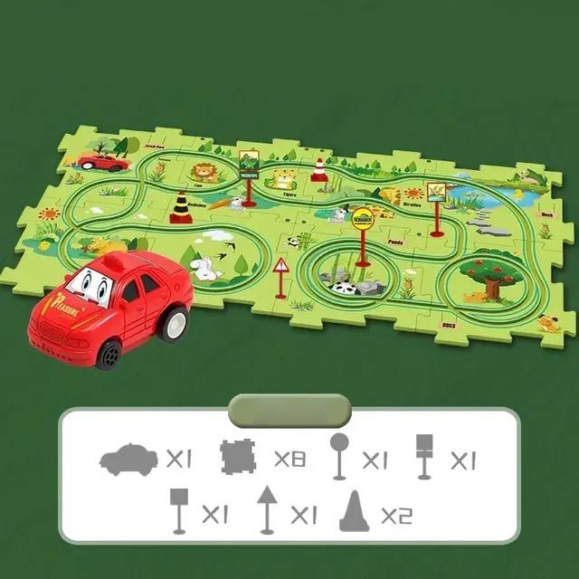 Children's Educational Puzzle Track Car Play Set