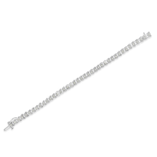 Sterling Silver 1ct TDW Rose-cut Diamond Wave link