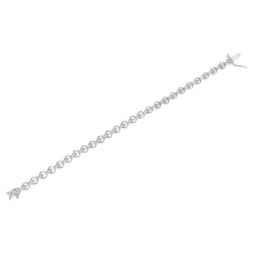 Sterling Silver 1/4ct TDW Diamond Link Bracelet