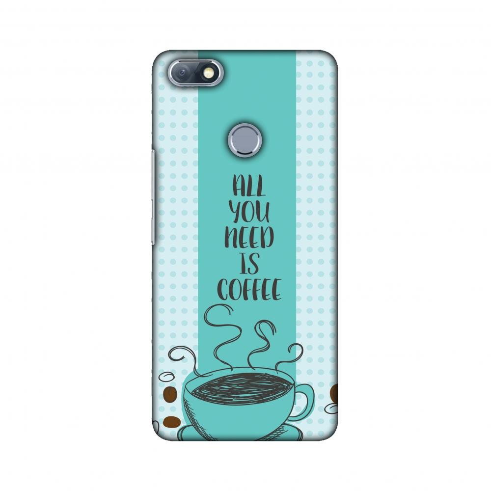 All You Need Is Coffee" Slim Hard Shell Case For Infinix Note 5 | Black Poppy