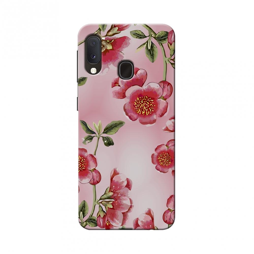 Watercolour anemone flower- Blush pink Slim Hard | Black Poppy