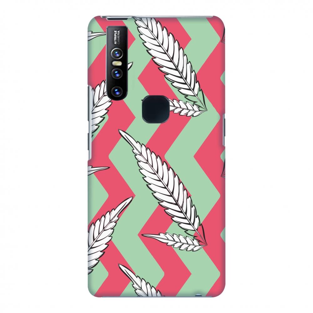 Along The Chevron - Pink and Pale Green Slim Hard Shell Case For Vivo | Black Poppy