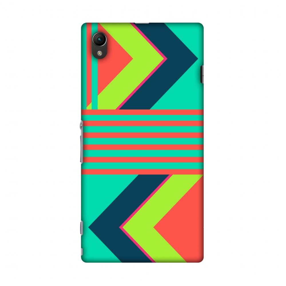 Aztec - Teal And Coral Slim Hard Shell Case For Sony Xperia Z1 | Black Poppy