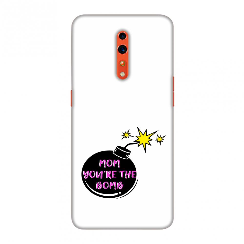 Mom you are the Bomb- Beige Slim Hard Shell Case For Oppo Reno Z | Black Poppy