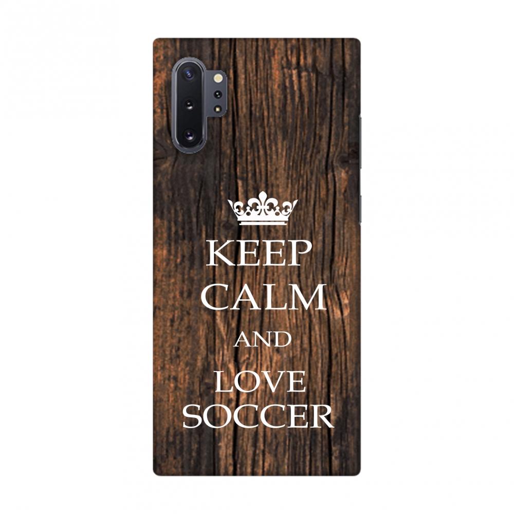 Soccer - Keep Calm Love Soccer - Wooden Backdrop | Black Poppy