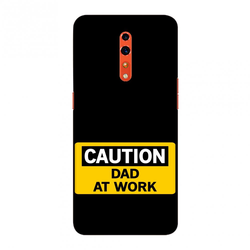 Father's Day - Dad At Work Slim Hard Shell Case For Oppo Reno Z | Black Poppy