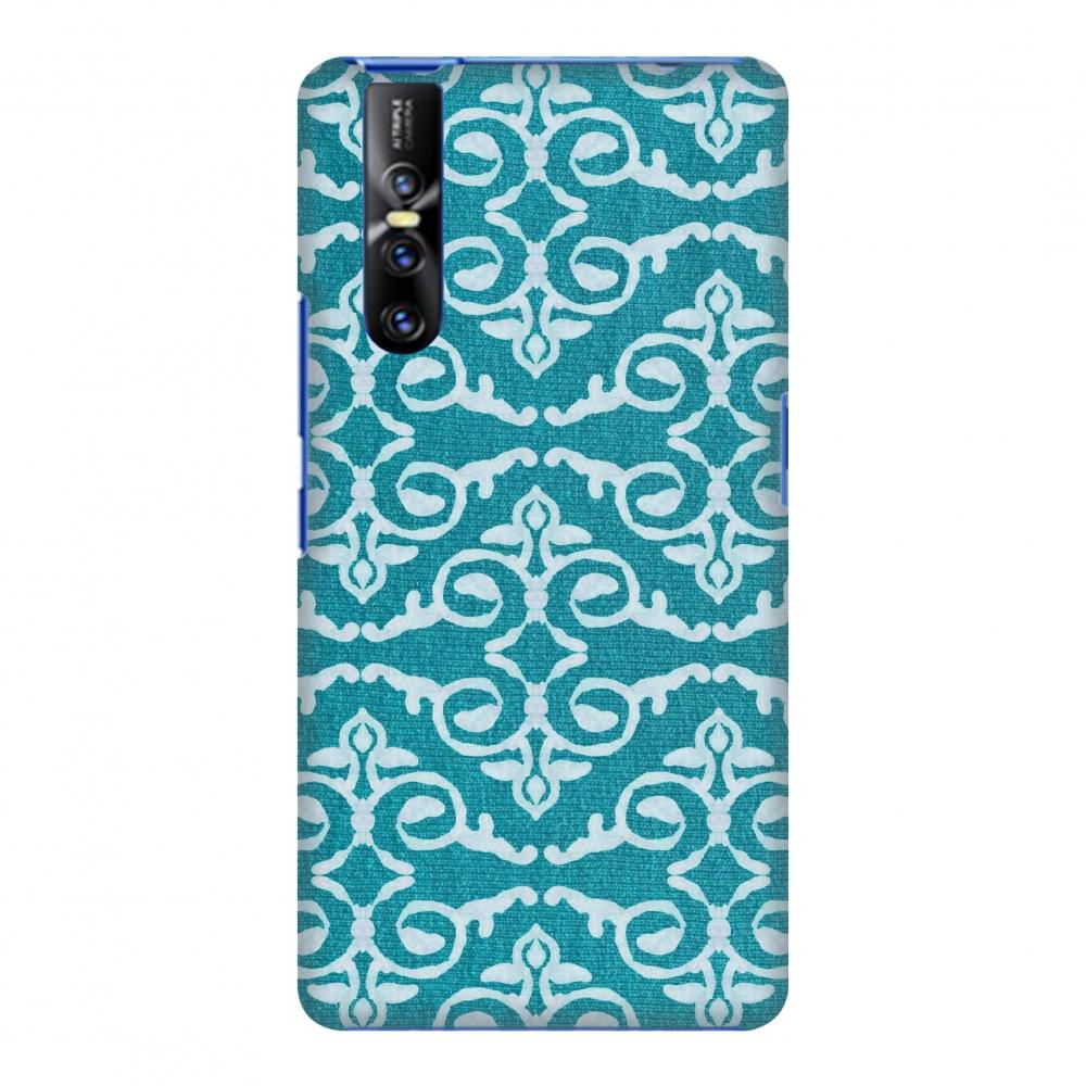 Batik Dyeing Art Deco - Aquamarine Slim Hard Shell Case For Vivo V15 | Black Poppy