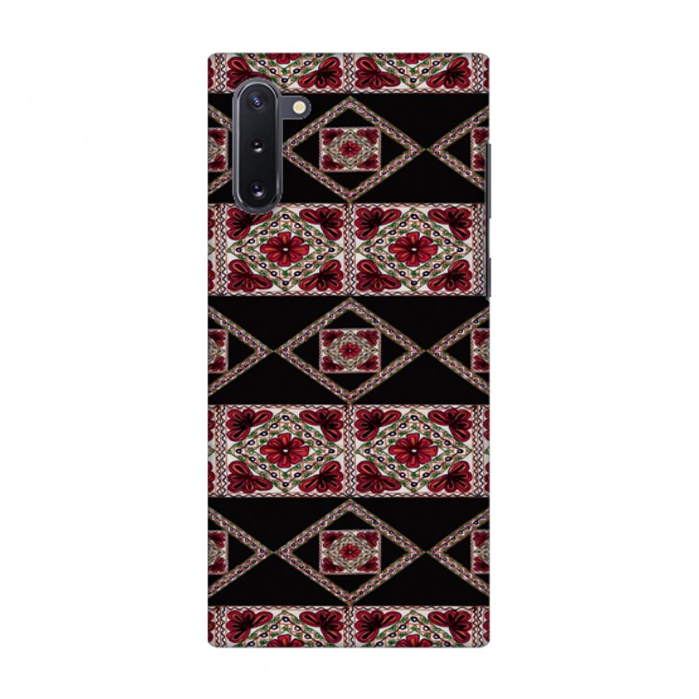 Kutch Embroidery - Deco Patterns - Red And Black Slim Hard Shell Case | Black Poppy