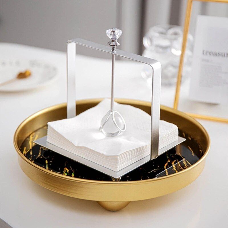 Elegant Iron Crystal Ball Tissue Box - Modern Decorative Tissue Storage for Home & Office