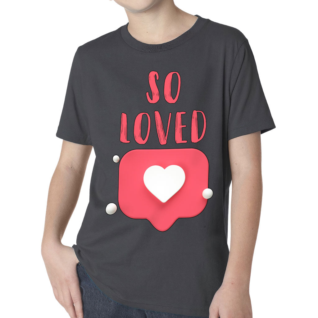 So Loved Kids' Classic Fit T-Shirt - Cute T-Shirt - Heart Print Classic Fit Tee