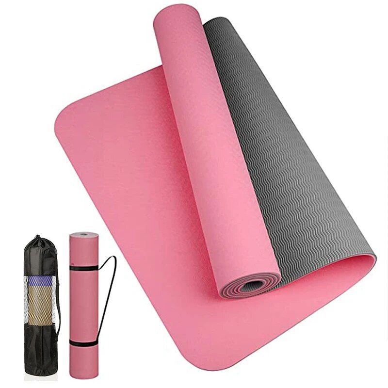 Premium Two-Tone TPE Yoga Mat: Non-Slip, Eco-Friendly, Extra Thick for Home Fitness