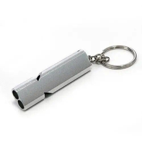 High-Decibel Twin-Tube Aluminum Alloy Outdoor Survival Whistle