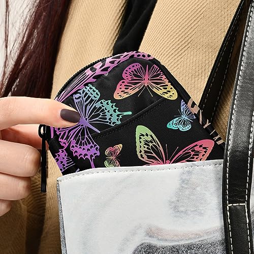 Rainbow Butterflies Travel Pill Organizer Case Daily Pill Box Organizer Protable Pill Container Medication Organizer for Vitamin Fish Oil Travel Family Business