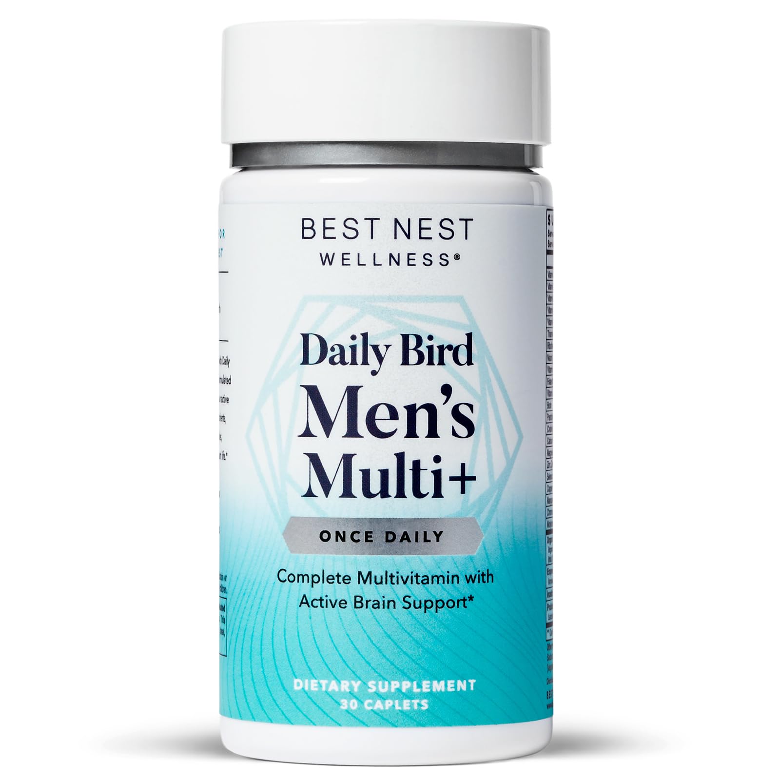 Best Nest Daily Bird Men's Multivitamin with Probiotics, Methylfolate, B12, with Whole Food Organic Blend, Once Daily Multivitamin Supplement, 30 Ct