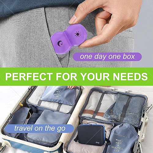 Monthly Pill Organizer Box 2 Times a Day, Monthly Pill Box AM PM with 32 Daily Pocket Case, Traval Pill Box with Portable Hard Case, Extra Large Medicine Box Holds Vitamin, Cod Liver Oil & Supplement