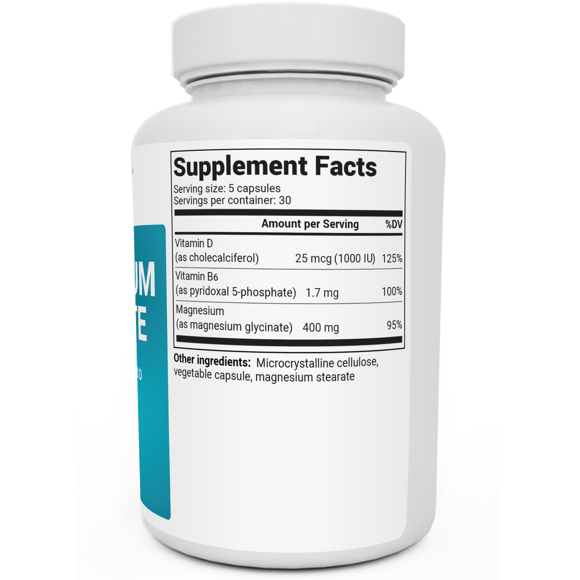 Dr. Berg's Magnesium Glycinate 400mg - Fully Chelated Veg Capsules for Stress, Calm, Relaxation & Sleep Support w/Vitamin D & B6-150