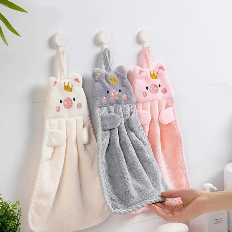 Charming Animal-Themed Coral Fleece Hand Towels for All Ages