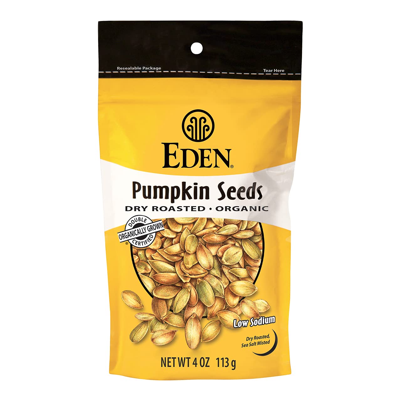 Eden Organic Pumpkin Seeds, Dry Roasted and Lightly Salted, 4 oz (6-Pack)