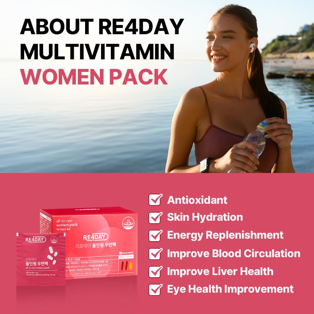 All-in-One Multivitamin for Women - Multimineral Supplement with Vitamin A, B, C, D, and E, Fish Oil Omega-3 / Enriched with Hyaluronic Acid, Milk Thistle Extract and Lutein - 14 Packs