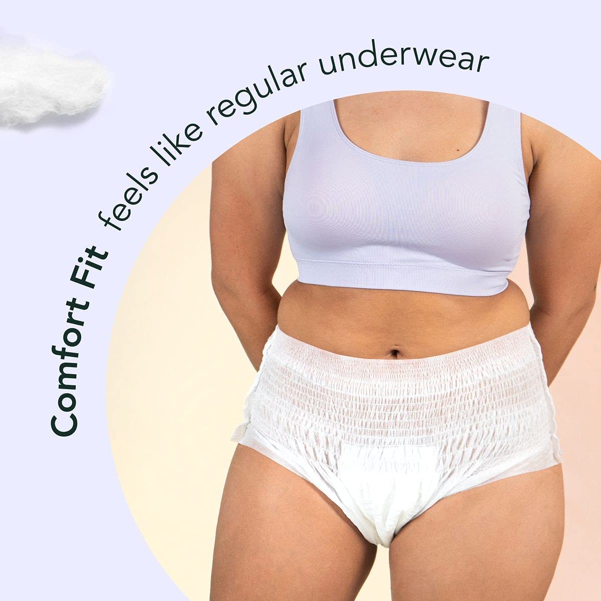 Rael Disposable Underwear for Women, Organic Cotton Cover - Incontinence Pads, Postpartum Essentials, Disposable Underwear, Unscented, Maximum Coverage (Size S-M, 10 Count)