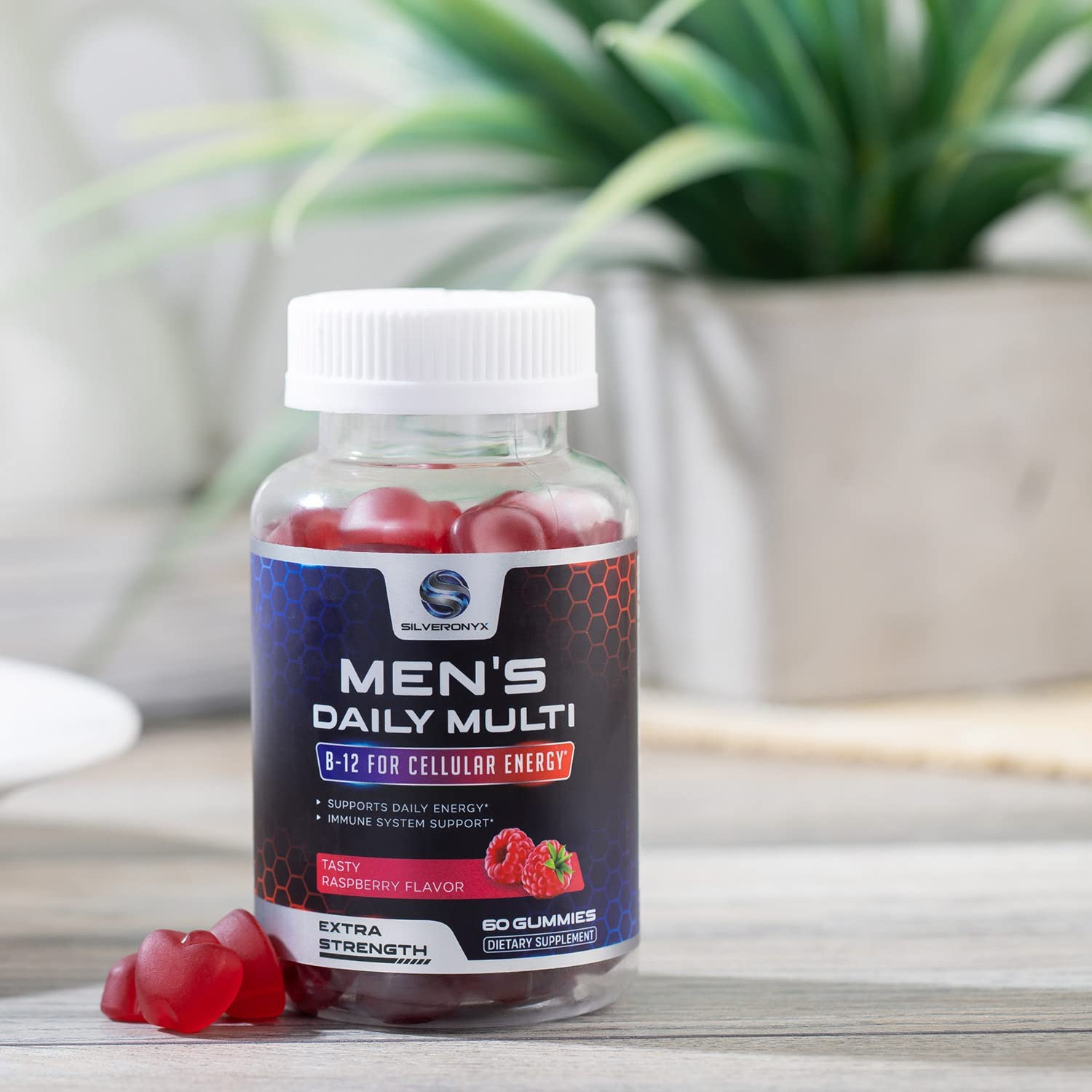 Men's Multivitamin Gummy - Max Strength Mens Multi Vitamins - Daily Men Multivitamins with Vitamin A, C, D, E, B6, B12 & Zinc for Immune Support, Nature's Supplement Brand, Berry Flavored - 60 Gummies