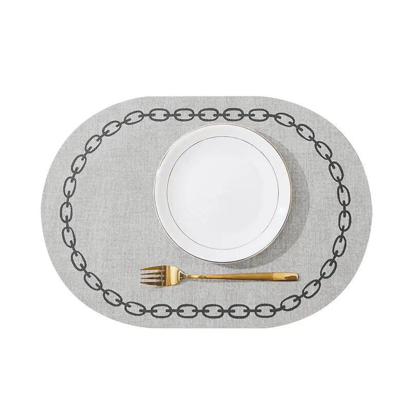 Elegant Nordic Leather Placemats - Waterproof and Heat-Resistant for Ultimate Table Protection