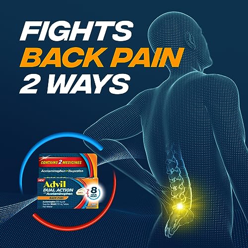 Advil Dual Action Back Pain Caplets Delivers 250mg Ibuprofen and 500mg Acetaminophen Per Dose for 8 Hours of Back Pain Relief - 144 Count