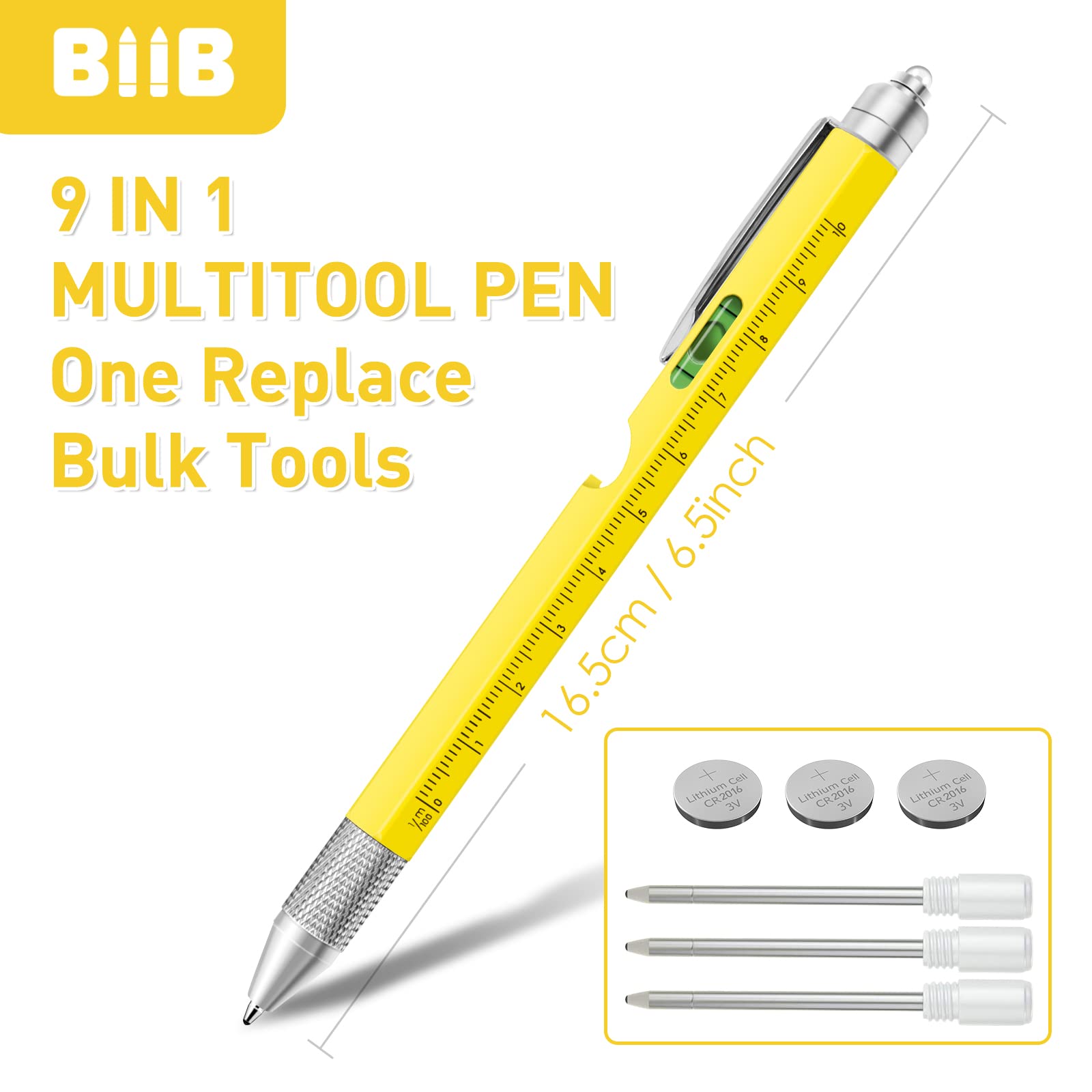 BIIB Dad Gifts for Men, 9 in 1 Multitool Pen Fathers Day Gift from Daughter, Father's Day Gifts for Dad Who Wants Nothing, Birthday Gifts for Men, Mens Gifts for Him, Grandpa, Tools Gadgets for Men