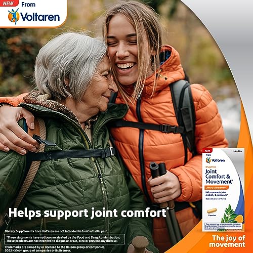 VOLTAREN Joint Comfort and Movement Dietary Supplement from, with Boswellia and Turmeric for Joint Support, Movement and Flexibility – 30 Count Bottle